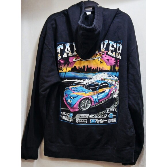 HTF Takeover Society Double Sided Graphic Hoodie Black Large Nitrone Driftr EUC - Picture 6 of 7